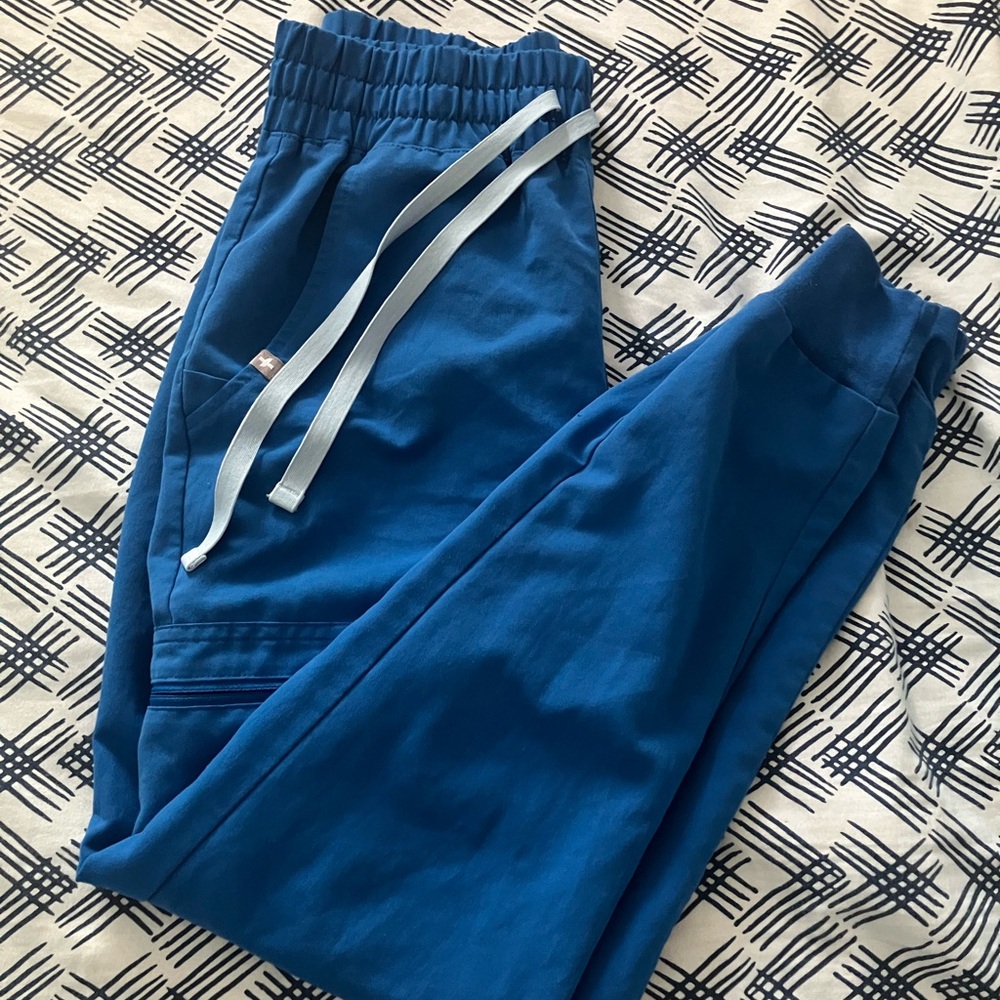 Figs Royal Blue High Waist Scrunch Waist Zamora Joggers XXSP